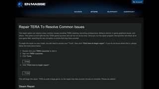 Repair TERA To Resolve Common Issues - Official En Masse ...