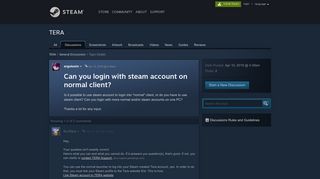 Can you login with steam account on normal client? :: TERA General ...