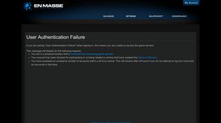 User Authentication Failure - Official En Masse Entertainment Support ...