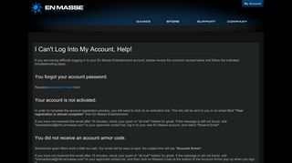 I Can't Log Into My Account, Help! - Official En Masse Entertainment ...