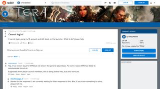 Cannot log in! : TeraOnline - Reddit