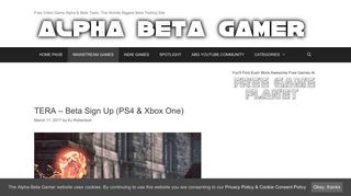 TERA – Beta Sign Up (PS4 & Xbox One) | Alpha Beta Gamer