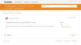Teradata.Net connection insted of ODBC connection. - Teradata ...