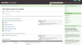.NET Data Provider for Teradata | Teradata Downloads