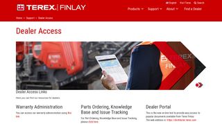 Dealer Access | Terex Finlay - Terex Corporation