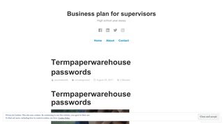 Termpaperwarehouse passwords – Business plan for supervisors