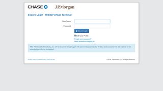 Orbital Virtual Terminal - Secure Login | Paymentech Solutions