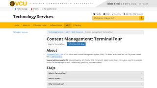 Content Management: TerminalFour | Technology Services | VCU