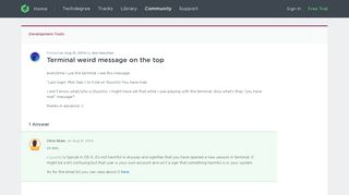 Terminal weird message on the top | Treehouse Community