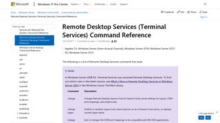 Remote Desktop Services (Terminal Services) Command Reference ...