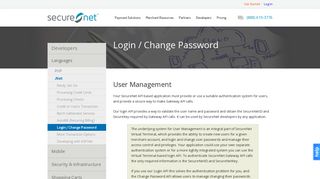 Login / Change Password | SecureNet