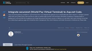 Integrate securenet (World Pay Virtual Terminal) to Asp.net Code.