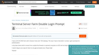 Terminal Server Farm Double Login Prompt - Windows Server ...