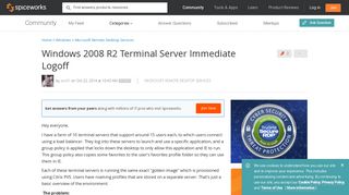 Windows 2008 R2 Terminal Server Immediate Logoff - Microsoft ...