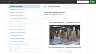 Term paper warehouse login - FC2