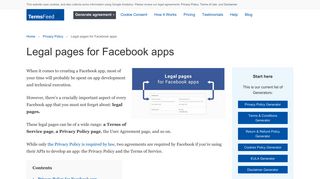 Legal pages for Facebook apps - TermsFeed