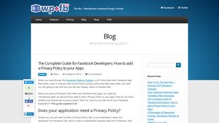 Guide for Facebook Developers: Add a Privacy Policy to your Apps