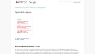 Student Migrations - UMD Google Apps Support - Google Sites