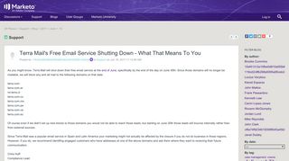Support: Terra Mail's Free Email Service Shutti... | Marketo Marketing ...
