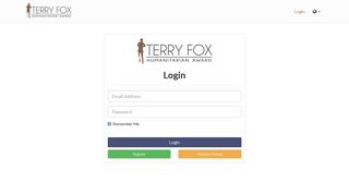 Login - Terry Fox Humanitarian Award Program