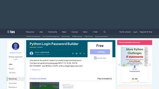 Python Login Password Builder by uselessnerdII - Teaching ... - Tes