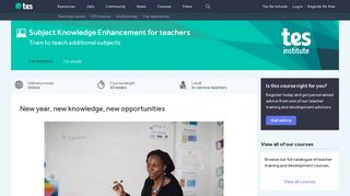 Subject Knowledge Enhancement for teachers | Tes Institute
