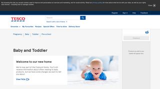 Register for exclusive access | Sign up for Tesco Baby Club