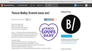 Tesco Baby Event now on! - Press Release Wire - ResponseSource