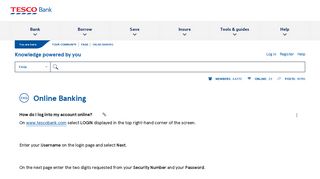 How do I log in to my credit card account online? - Your ... - Tesco Bank