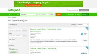 Tesco Bank Jobs, Vacancies & Careers - totaljobs