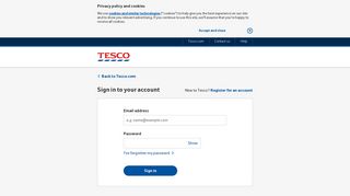 Sign in to your account - Tesco