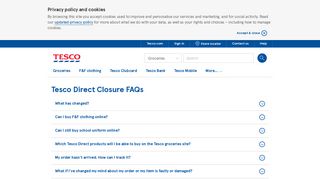 Tesco Direct Closure FAQs | Help & Support | Tesco UK