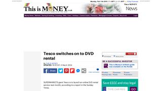 Tesco switches on to DVD rental | This is Money