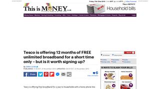 Tesco is offering 12 months of FREE unlimited broadband for a short ...