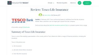Review: Tesco Life Insurance - Bought By Many