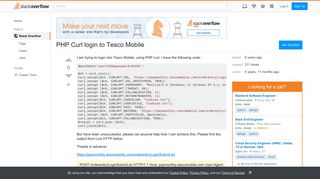 PHP Curl login to Tesco Mobile - Stack Overflow