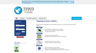 Tesco Mobile: Homepage