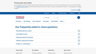 In-store FAQ | Help & Support | Tesco UK