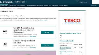 Tesco vouchers: 25% off deals - The Telegraph