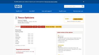 Overview - Tesco Opticians - NHS