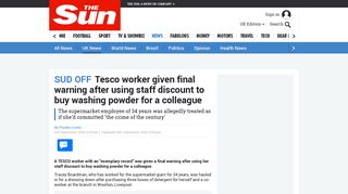 Tesco worker given final warning after using staff discount to buy ...