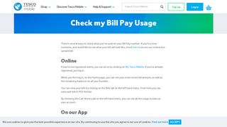 Check my Bill Pay Usage - Tesco Mobile