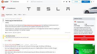 Tesla Log In Internal Error : teslamotors - Reddit