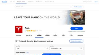 Working at Tesla: 584 Reviews about Job Security & Advancement ...
