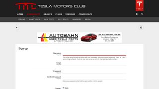 Sign up | Tesla Motors Club