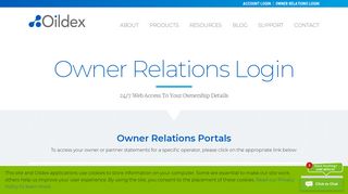 Owner Relations Login - Oildex