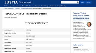 TESOROCONNECT Trademark of Tesoro Corporation - Registration ...
