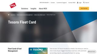 Tesoro Fleet Card | Fleet Cards & Fuel Management | Solutions | WEX ...