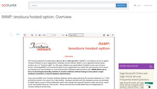 RAMP: tessitura hosted option. Overview - PDF - DocPlayer.net