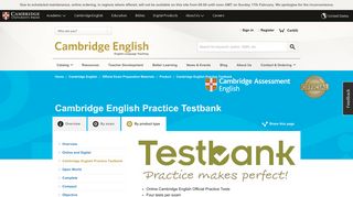 Cambridge English Practice Testbank | Cambridge University Press